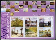 Uzbekistan 2002 Age of Impressionism - Camille Pissarro large perf sheetlet containing 6 values unmounted mint