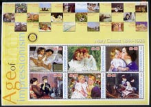 Uzbekistan 2002 Age of Impressionism - Mary Cassatt large perf sheetlet containing 6 values unmounted mint