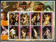 Somalia 2005 Erotic Art - Rubens & Rembrandt large perf sheetlet containing 8 values unmounted mint
