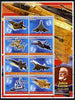 Iraqi Kurdistan Region 2005 Aircraft large perf sheetlet containing 8 values each with 100th Anniversary of Scouting, Jules Verne in margin, unmounted mint