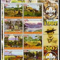 Iraqi Kurdistan Region 2005 Paintings of Baden Powell large perf sheetlet containing 8 values unmounted mint