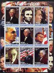 Somaliland 2001 Millennium series - US Presidents perf sheetlet containing 9 values unmounted mint