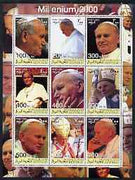 Somaliland 2001 Millennium series - The Pope perf sheetlet containing 9 values unmounted mint