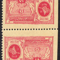 Afghanistan 1928 9th Anniversary 10p rosine (King's Crest) in unmounted mint tete-beche pair, SG 191a