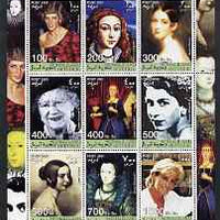 Somaliland 2001 Millennium series - British Royalty perf sheetlet containing 9 values unmounted mint