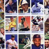 Angola 2001 Millennium series - Baseball Stars imperf sheetlet of 9 values unmounted mint