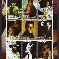 Turkmenistan 2001 Icons of the 20th Century - Elvis Presley perf sheetlet containing set of 9 values cto used