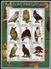 Angola 2000 Birds of Prey perf sheetlet containing set of 9 values each with Rotary & Scouts Logos, fine cto used
