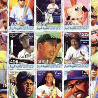 Somaliland 2001 Millennium series - Baseball Stars perf sheetlet containing 9 values unmounted mint