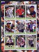 Somaliland 2001 Millennium series - Golf Stars perf sheetlet containing 9 values unmounted mint