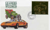 Zambia 1987 Classic Cars 1k50 MG in 22k gold foil on cover with first day of issue cancel, limited edition and very elusive