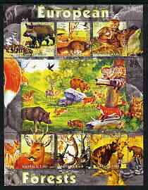 Kyrgyzstan 2004 Fauna of the World - European Forests perf sheetlet containing 6 values unmounted mint