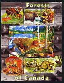 Kyrgyzstan 2004 Fauna of the World - Forests of Canada perf sheetlet containing 6 values unmounted mint