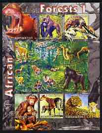 Kyrgyzstan 2004 Fauna of the World - African Forests #1 perf sheetlet containing 6 values unmounted mint