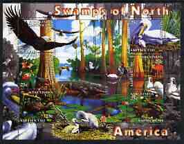Kyrgyzstan 2004 Fauna of the World - Swamps of N America perf sheetlet containing 6 values unmounted mint