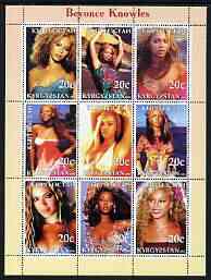 Kyrgyzstan 2003 Beyonce Knowles perf sheetlet containing 9 values unmounted mint