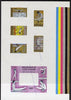 Ivory Coast 1980 Moscow Olympics imperf master proof containing 5 stamps and outer frame for m/sheet on gummed paper showing solid colour bars (one stamp and m/sheet crossed out) rare