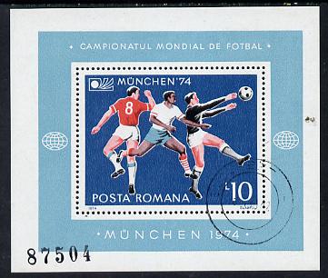 Rumania 1974 Football World Cup m/sheet cto used SG MS 4088 (Mi BL 114)