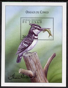 Congo 2000 Birds (Kingfisher) perf m/sheet signed by Thomas C Wood the designer unmounted mint SG MS 1617d