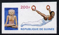 Guinea - Conakry 1969 Rings 200f imperf proof single with black omitted (inscription missing) from Mexico Olympics set, unmounted mint as SG 682