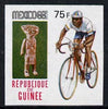 Guinea - Conakry 1969 Cycling 75f imperf proof single from limited printing from Mexico Olympics set, unmounted mint as SG 680
