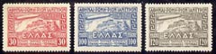 Greece 1933 Graf Zeppelin ‘Air’ set of 3 mounted mint, SG 458-60