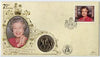 Jersey 1996 Benham illustrated coin cover for 70th Birthday of HM Queen Elizabeth II bearing £5 stamp with special illustrated handstamp. Royal Yacht Britannia cachet with a Guarantee Certificate no 000129 of 7500 and Royal Yacht passage details.