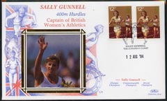 Great Britain 1994 Benham silk cover commemorating Sally Gunnell,England Captain & 400m Champion with special cancellation