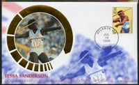 United States 1996 Benham silk cover commemorating Tessa Sanderson Record 6th Olympic Appearance with Atlanta Cancel