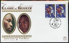 Great Britain 1993 Benham silk cover commemorating Lennox Lewis v Frank Bruno The Clash of Giants with special cancellation