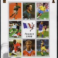 Zambia 1998 Football World Cup #2 perf sheet containing 8 values plus label unmounted mint