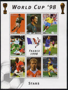 Zambia 1998 Football World Cup #2 perf sheet containing 8 values plus label unmounted mint