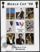 Zambia 1998 Football World Cup #3 perf sheet containing 8 values plus label unmounted mint