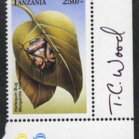 Tanzania 2000 (?) Harlequin Bug 250s corner single signed by Thomas C Wood the designer unmounted mint