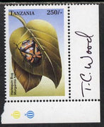 Tanzania 2000 (?) Harlequin Bug 250s corner single signed by Thomas C Wood the designer unmounted mint