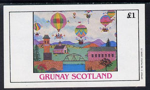 Grunay 1982 Balloons imperf souvenir sheet (£1 value) unmounted mint