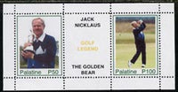 Palatine (Fantasy) Jack Nicklaus Golf Legend perf sheetlet containing 2 values and label unmounted mint