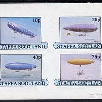 Staffa 1981 Airships #1 imperf set of 4 values (10p to 75p) unmounted mint