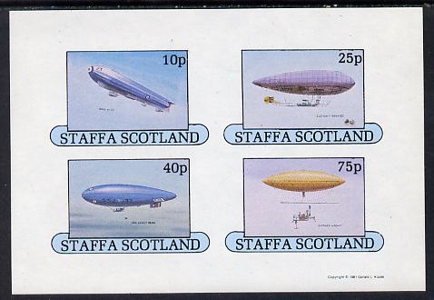 Staffa 1981 Airships #1 imperf set of 4 values (10p to 75p) unmounted mint