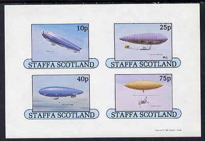 Staffa 1981 Airships #1 imperf set of 4 values (10p to 75p) unmounted mint