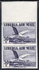 Liberia 1938 Tern 30c grey imperf pair unmounted mint, SG 572a