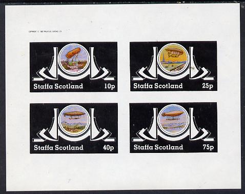 Staffa 1982 Airships #2 imperf set of 4 values (10p to 75p) unmounted mint