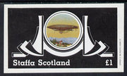 Staffa 1982 Airships #2 imperf souvenir sheet (£1 value) unmounted mint
