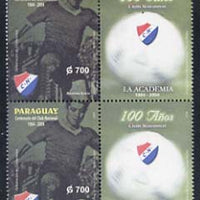 Paraguay 2004 Centenary of National Football Club G700 se-tenant with label unmounted mint