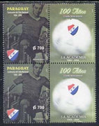 Paraguay 2004 Centenary of National Football Club G700 se-tenant with label unmounted mint