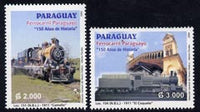 Paraguay 2004 150th Anniversary of Railways perf set of 2 unmounted mint