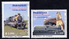 Paraguay 2004 150th Anniversary of Railways perf set of 2 unmounted mint