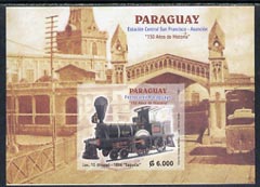 Paraguay 2004 150th Anniversary of Railways imperf m/sheet (only 3,000 issued)
