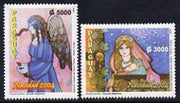 Paraguay 2004 Christmas perf set of 2 unmounted mint