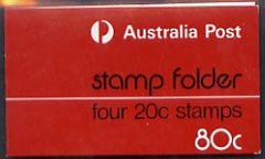 Australia 1973 Experimental booklet 80c Stamp Folder containg 4 x 20c Grebe stamps (SG673) see note after SG SB51